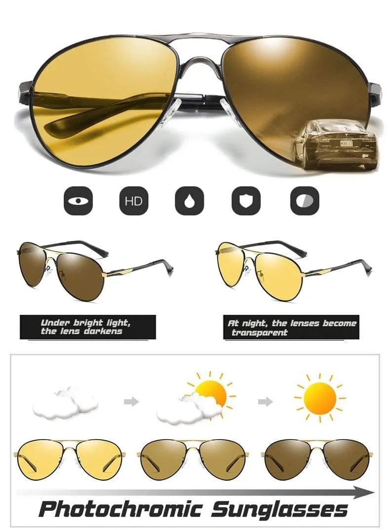 Sonnenbrillen für Männer, polarisierte Sonnenbrillen für den Tag und die Nacht, fürs Autofahren, mit Tag- und Nachtsicht, gafas de sol
