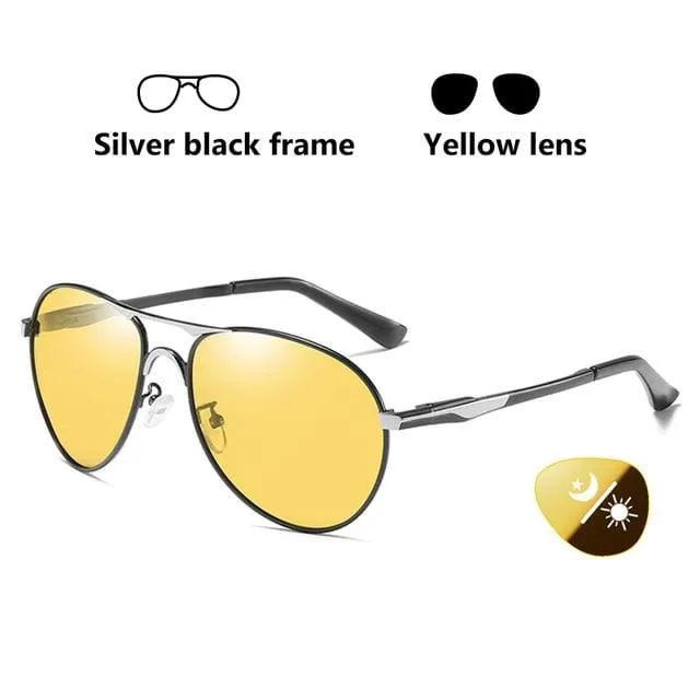 Sonnenbrillen für Männer, polarisierte Sonnenbrillen für den Tag und die Nacht, fürs Autofahren, mit Tag- und Nachtsicht, gafas de sol
