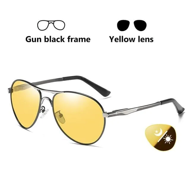 Sonnenbrillen für Männer, polarisierte Sonnenbrillen für den Tag und die Nacht, fürs Autofahren, mit Tag- und Nachtsicht, gafas de sol