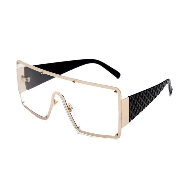 Quadratische Sonnenbrille Frauen Mode Übergroße Metallrahmen Vintage Brille Männer Schattierungen Retro Farbverläufe Oculos UV400