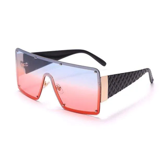 Quadratische Sonnenbrille Frauen Mode Übergroße Metallrahmen Vintage Brille Männer Schattierungen Retro Farbverläufe Oculos UV400