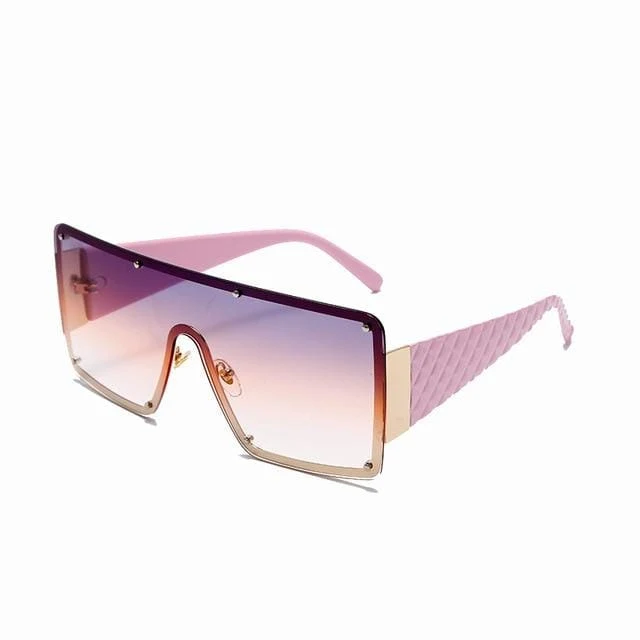 Quadratische Sonnenbrille Frauen Mode Übergroße Metallrahmen Vintage Brille Männer Schattierungen Retro Farbverläufe Oculos UV400