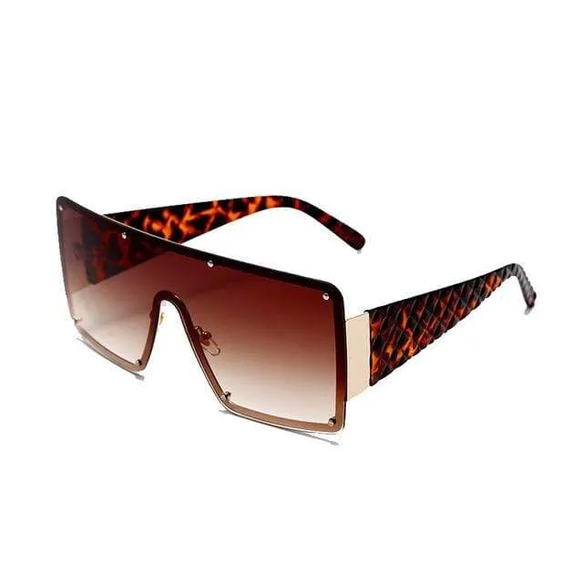 Quadratische Sonnenbrille Frauen Mode Übergroße Metallrahmen Vintage Brille Männer Schattierungen Retro Farbverläufe Oculos UV400