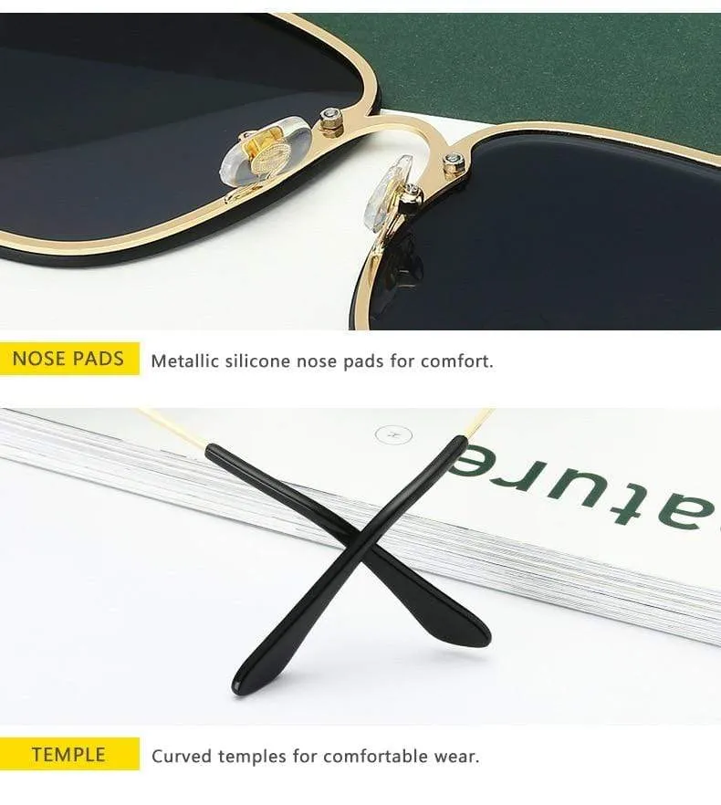 Lady Oversize Randlose Quadratische Biene Sonnenbrille Frauen Männer Kleine Biene Brille Farbverlauf Sonnenbrille Weiblich UV400