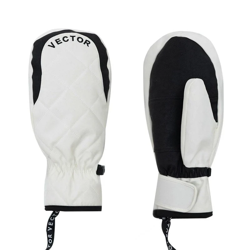 Extra Dicke Frauen 2-IN-1 Fäustlinge Ski Handschuhe Snowboard Männer Schnee Winter Sport Warme Wasserdichte Winddicht Skifahren Faux Leder Plam