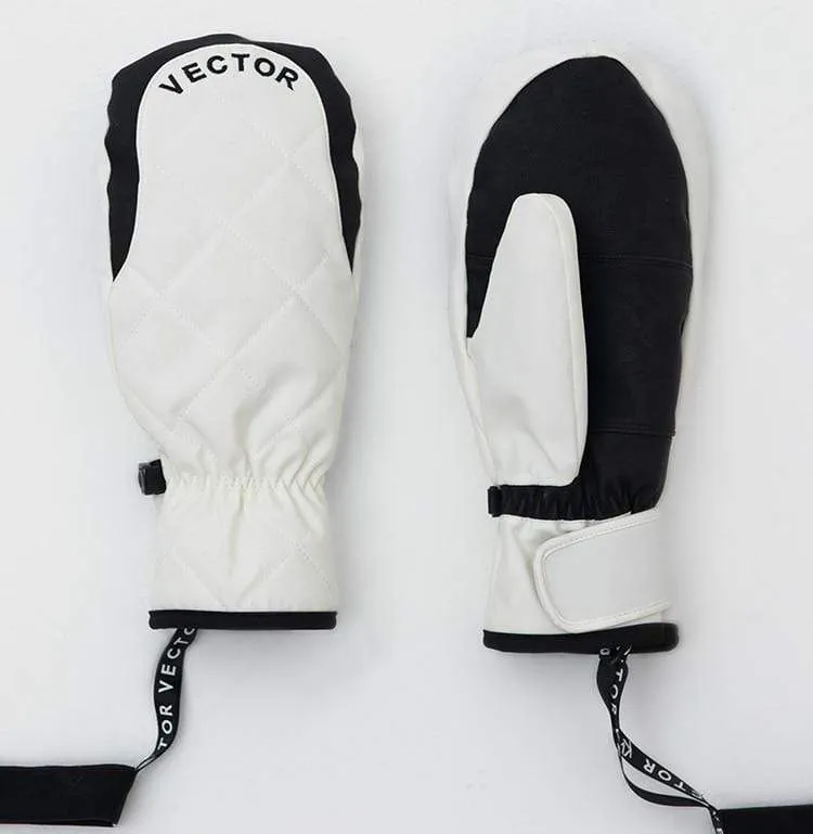 Extra Dicke Frauen 2-IN-1 Fäustlinge Ski Handschuhe Snowboard Männer Schnee Winter Sport Warme Wasserdichte Winddicht Skifahren Faux Leder Plam