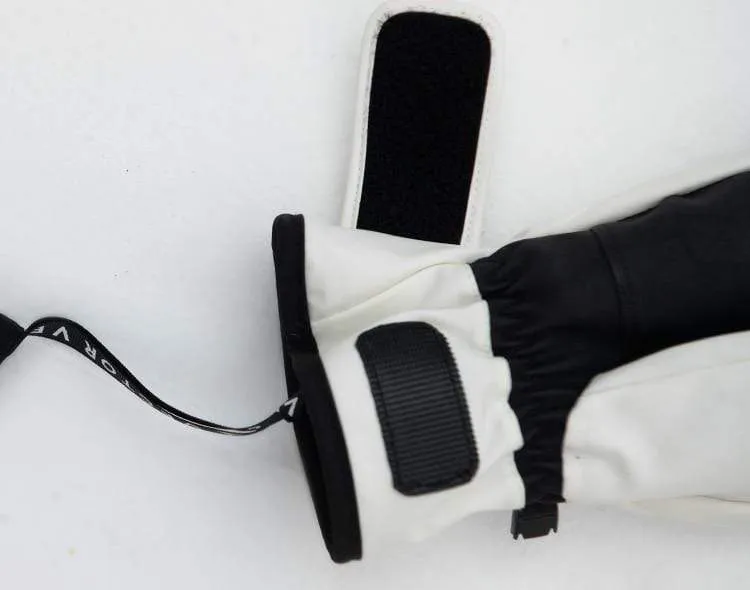 Extra Dicke Frauen 2-IN-1 Fäustlinge Ski Handschuhe Snowboard Männer Schnee Winter Sport Warme Wasserdichte Winddicht Skifahren Faux Leder Plam