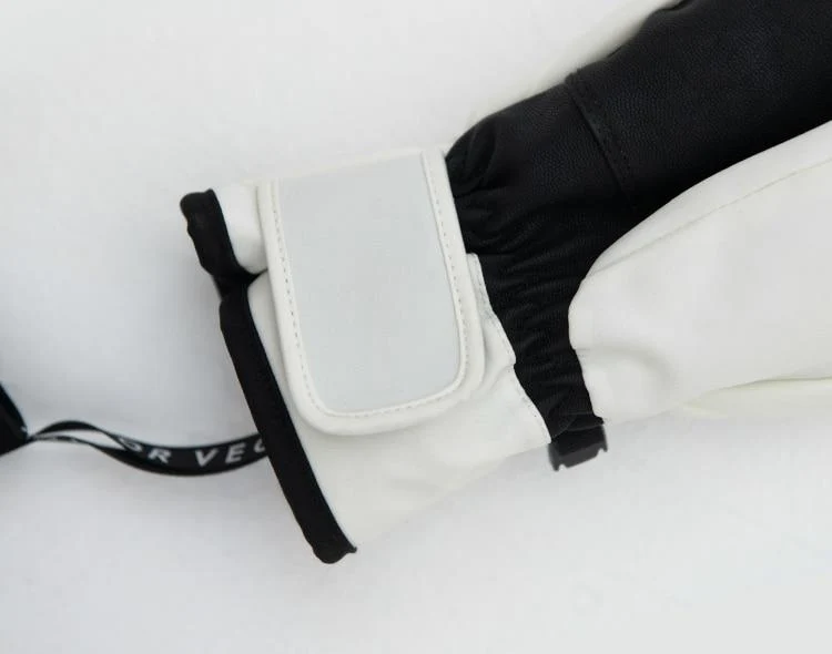 Extra Dicke Frauen 2-IN-1 Fäustlinge Ski Handschuhe Snowboard Männer Schnee Winter Sport Warme Wasserdichte Winddicht Skifahren Faux Leder Plam