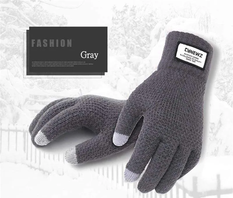 Winter Herbst Männer Gestrickte Handschuhe Touchscreen Hohe Qualität Männlichen Verdicken Warme Wolle Cashmere Solide Handschuhe Männer Fäustling Business