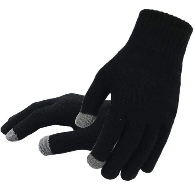 Winter Herbst Männer Gestrickte Handschuhe Touchscreen Hohe Qualität Männlichen Verdicken Warme Wolle Cashmere Solide Handschuhe Männer Fäustling Business