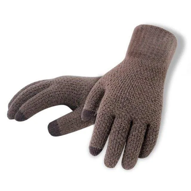 Winter Herbst Männer Gestrickte Handschuhe Touchscreen Hohe Qualität Männlichen Verdicken Warme Wolle Cashmere Solide Handschuhe Männer Fäustling Business