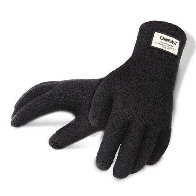 Winter Herbst Männer Gestrickte Handschuhe Touchscreen Hohe Qualität Männlichen Verdicken Warme Wolle Cashmere Solide Handschuhe Männer Fäustling Business