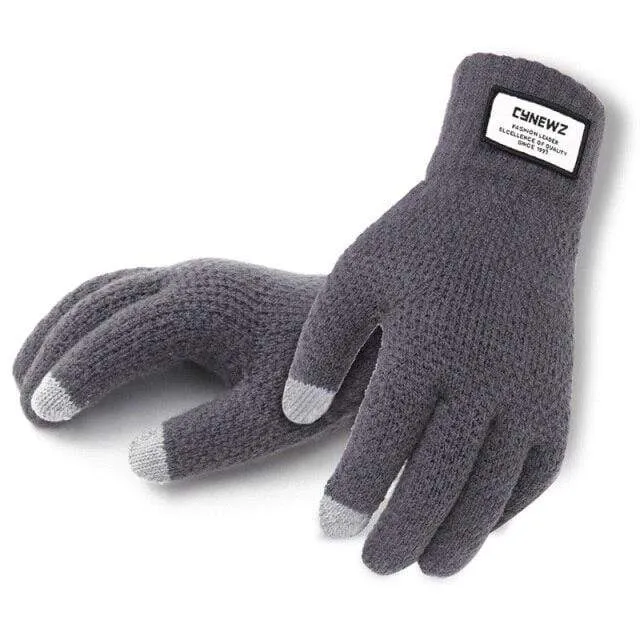 Winter Herbst Männer Gestrickte Handschuhe Touchscreen Hohe Qualität Männlichen Verdicken Warme Wolle Cashmere Solide Handschuhe Männer Fäustling Business