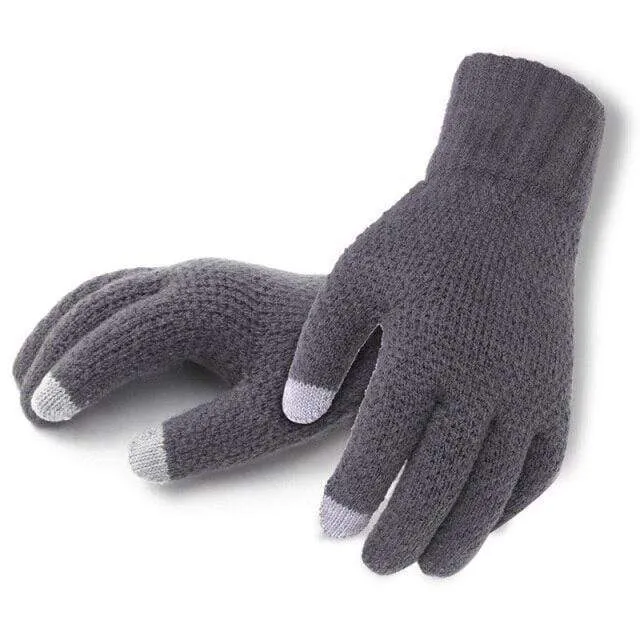 Winter Herbst Männer Gestrickte Handschuhe Touchscreen Hohe Qualität Männlichen Verdicken Warme Wolle Cashmere Solide Handschuhe Männer Fäustling Business