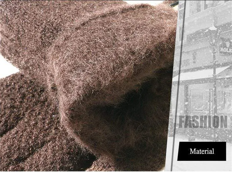 Winter Herbst Männer Gestrickte Handschuhe Touchscreen Hohe Qualität Männlichen Verdicken Warme Wolle Cashmere Solide Handschuhe Männer Fäustling Business