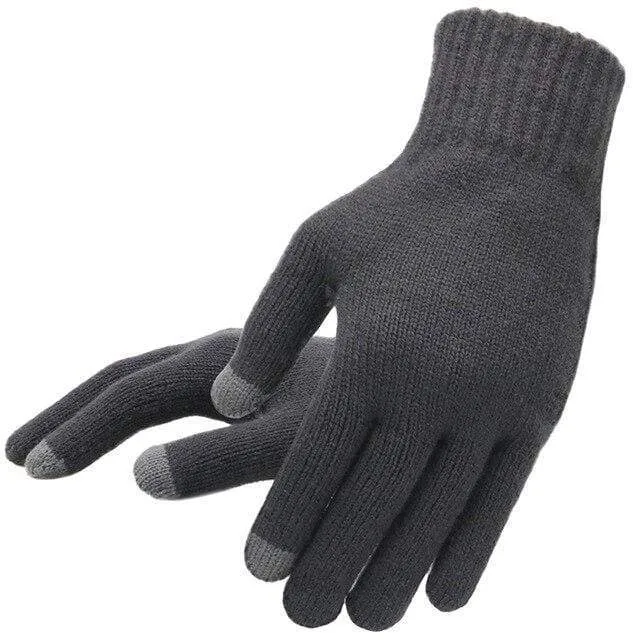 Winter Herbst Männer Gestrickte Handschuhe Touchscreen Hohe Qualität Männlichen Verdicken Warme Wolle Cashmere Solide Handschuhe Männer Fäustling Business