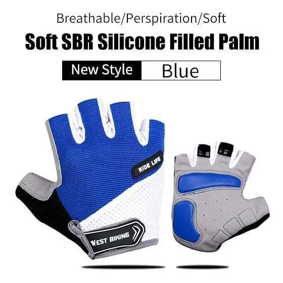 Anti-Rutsch-Gel-Pad-Fahrradhandschuhe, Gel-Pad, kurze Halbfinger-Fahrradhandschuhe, atmungsaktive Outdoor-Sporthandschuhe für Herren, MTB-Fahrräder