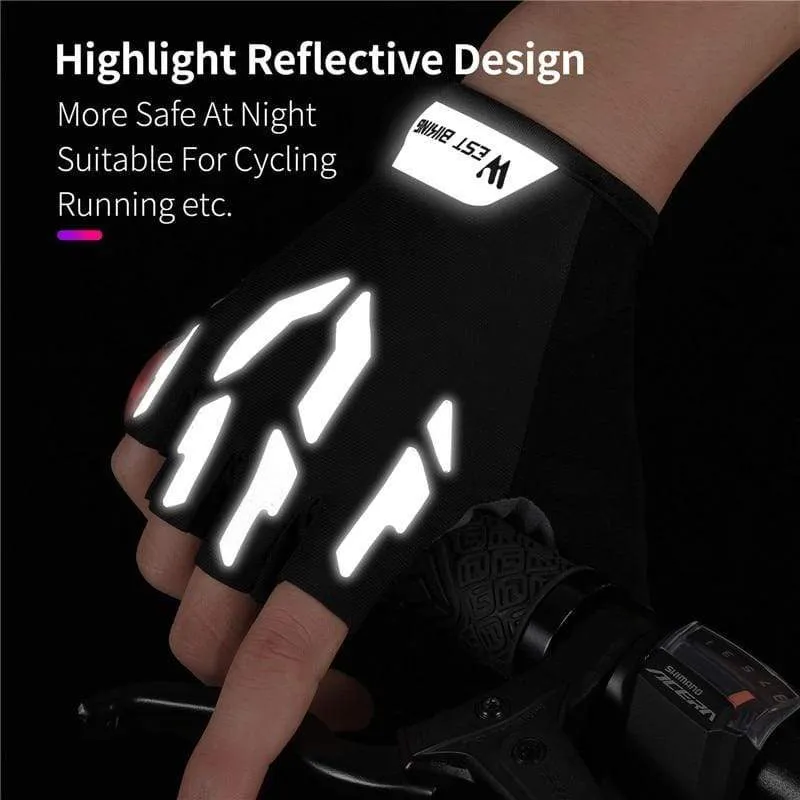 Anti-Rutsch-Gel-Pad-Fahrradhandschuhe, Gel-Pad, kurze Halbfinger-Fahrradhandschuhe, atmungsaktive Outdoor-Sporthandschuhe für Herren, MTB-Fahrräder