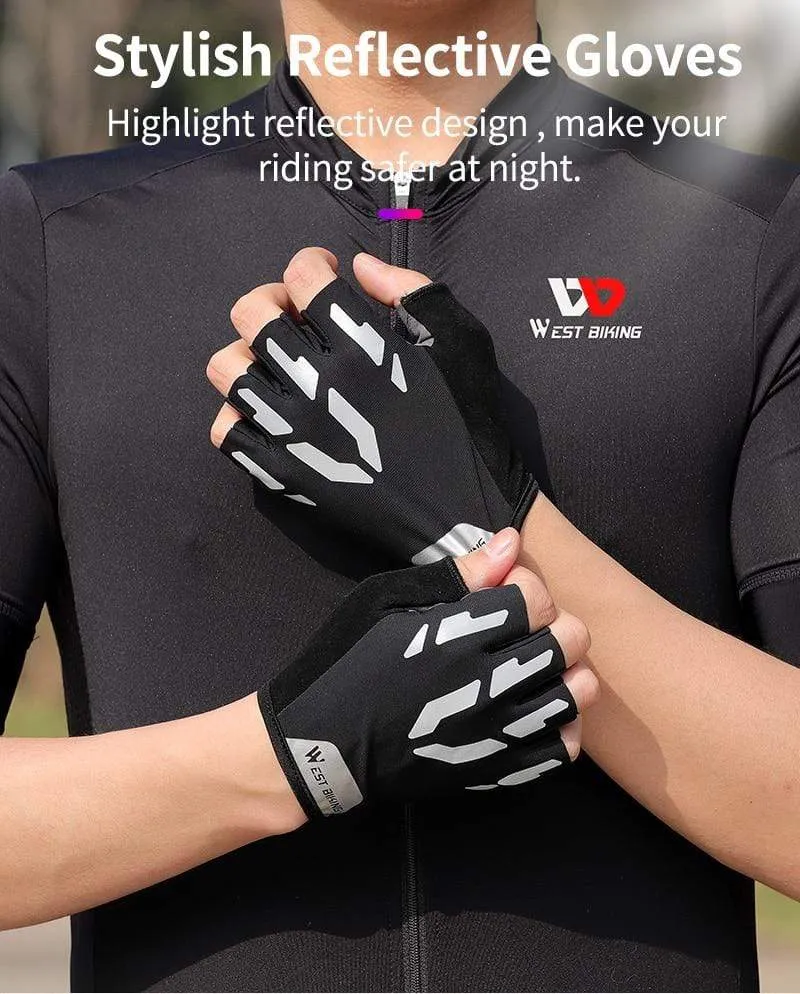 Anti-Rutsch-Gel-Pad-Fahrradhandschuhe, Gel-Pad, kurze Halbfinger-Fahrradhandschuhe, atmungsaktive Outdoor-Sporthandschuhe für Herren, MTB-Fahrräder