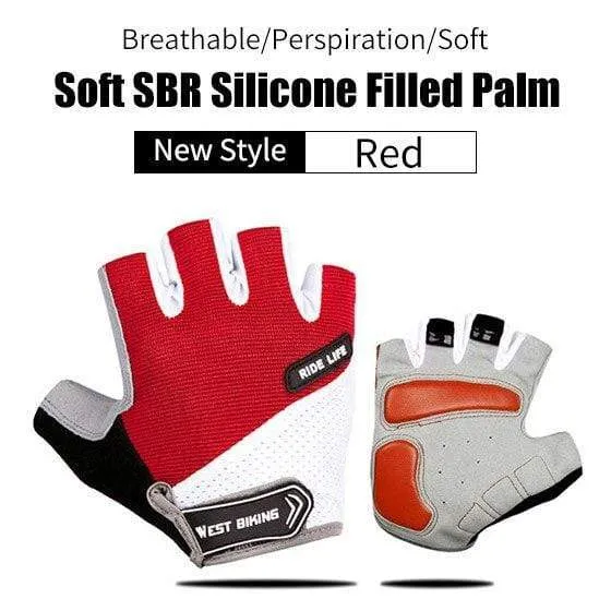 Anti-Rutsch-Gel-Pad-Fahrradhandschuhe, Gel-Pad, kurze Halbfinger-Fahrradhandschuhe, atmungsaktive Outdoor-Sporthandschuhe für Herren, MTB-Fahrräder