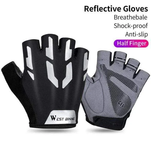 Anti-Rutsch-Gel-Pad-Fahrradhandschuhe, Gel-Pad, kurze Halbfinger-Fahrradhandschuhe, atmungsaktive Outdoor-Sporthandschuhe für Herren, MTB-Fahrräder