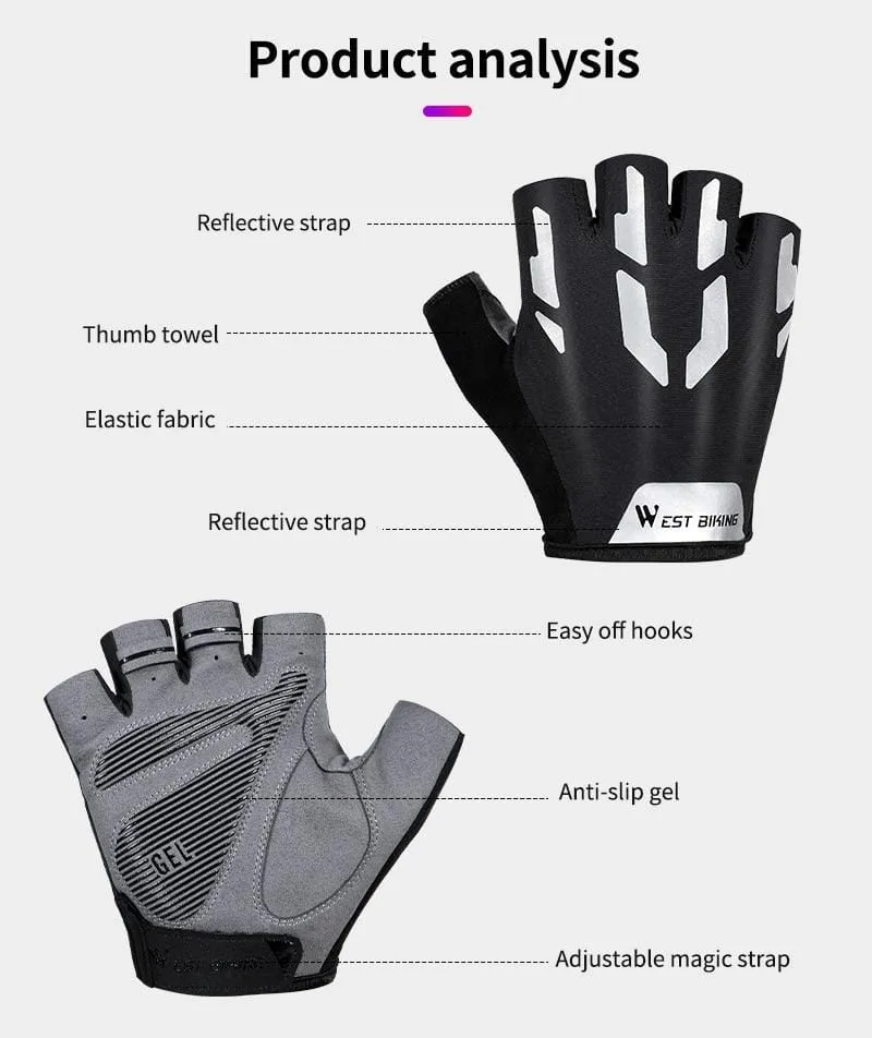 Anti-Rutsch-Gel-Pad-Fahrradhandschuhe, Gel-Pad, kurze Halbfinger-Fahrradhandschuhe, atmungsaktive Outdoor-Sporthandschuhe für Herren, MTB-Fahrräder