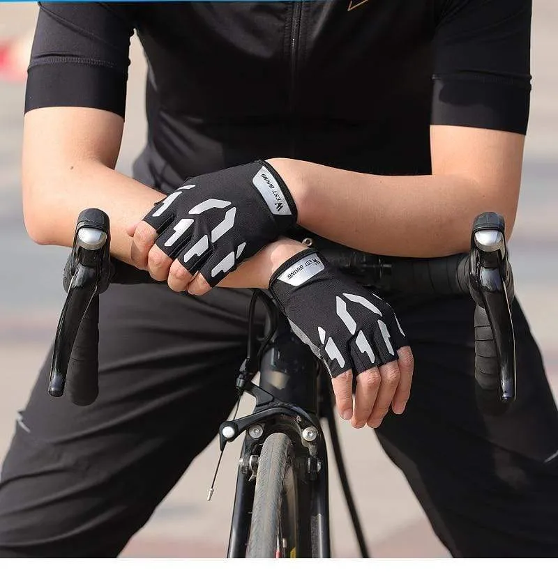 Anti-Rutsch-Gel-Pad-Fahrradhandschuhe, Gel-Pad, kurze Halbfinger-Fahrradhandschuhe, atmungsaktive Outdoor-Sporthandschuhe für Herren, MTB-Fahrräder