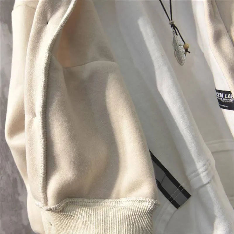 Herbst Winter Neue Sweatshirt Männer Lose Knöpfe Student Hoodies Alle-Match Plus Samt Dicke Casual Solide Farbe