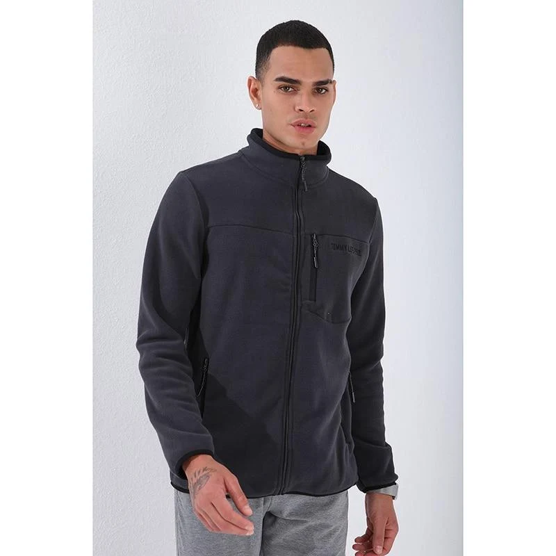 Lässige Sweatshirts mit Reißverschluss, Trainingsanzug für Männer, modische Jacke, Herrenbekleidung, Oberbekleidung, Sweatshirt, Herren-Sweatshirt mit Reißverschluss und Tasche, Slim Fit, Stehkragen, Fleece, ohne Kapuze, Sportbekleidung 87890