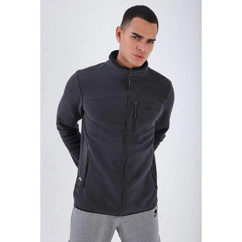 Lässige Sweatshirts mit Reißverschluss, Trainingsanzug für Männer, modische Jacke, Herrenbekleidung, Oberbekleidung, Sweatshirt, Herren-Sweatshirt mit Reißverschluss und Tasche, Slim Fit, Stehkragen, Fleece, ohne Kapuze, Sportbekleidung 87890