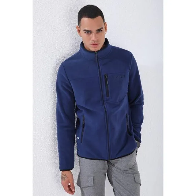 Lässige Sweatshirts mit Reißverschluss, Trainingsanzug für Männer, modische Jacke, Herrenbekleidung, Oberbekleidung, Sweatshirt, Herren-Sweatshirt mit Reißverschluss und Tasche, Slim Fit, Stehkragen, Fleece, ohne Kapuze, Sportbekleidung 87890