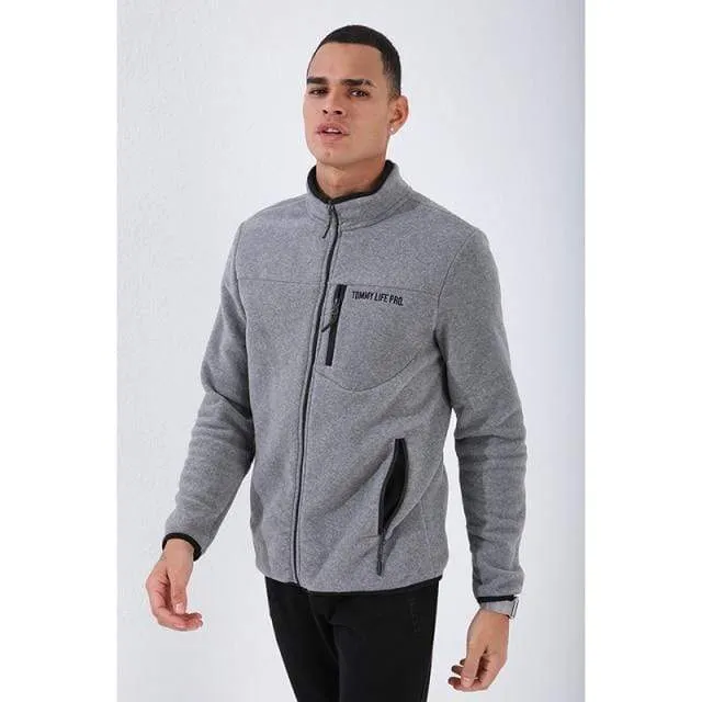 Lässige Sweatshirts mit Reißverschluss, Trainingsanzug für Männer, modische Jacke, Herrenbekleidung, Oberbekleidung, Sweatshirt, Herren-Sweatshirt mit Reißverschluss und Tasche, Slim Fit, Stehkragen, Fleece, ohne Kapuze, Sportbekleidung 87890