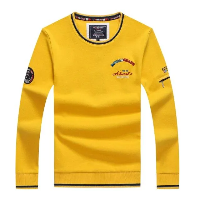 Mode Gelb Shark Stickerei Sweatshirts Hoodies Business Mann Pullover Mit Kapuze Kleidung Homme