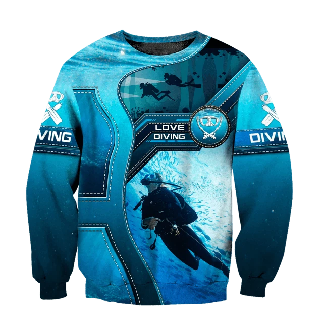 Scuba Diving 3D-Druck für Herren, Kapuzenpullover, Kleidung, Unisex, Sweatshirt, Reißverschluss, Pullover, Freizeitjacke, Trainingsanzug KJ330