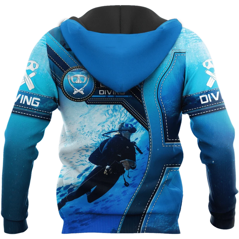 Scuba Diving 3D-Druck für Herren, Kapuzenpullover, Kleidung, Unisex, Sweatshirt, Reißverschluss, Pullover, Freizeitjacke, Trainingsanzug KJ330