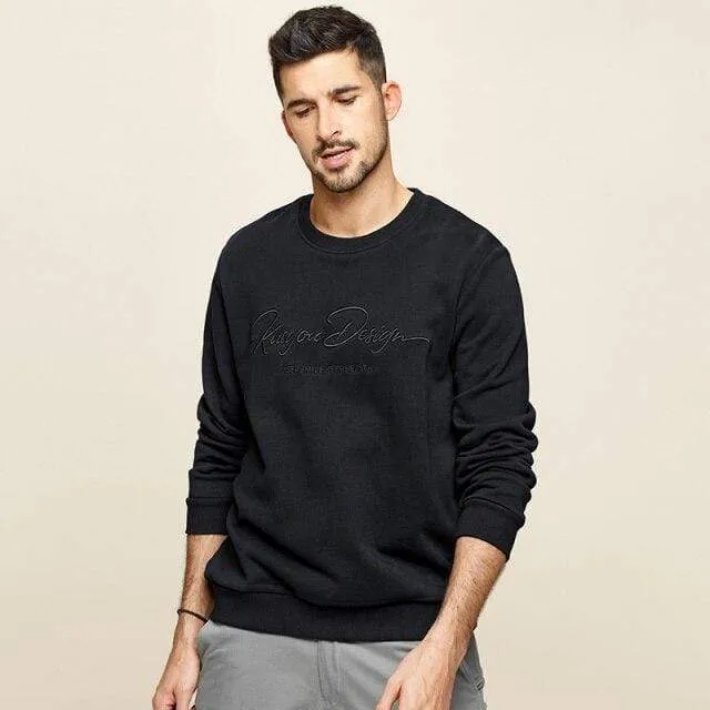 Herren pullover frühling herbst sweatshirt männer reine farbe buchstaben runde kragen baumwolle stickerei sweatshirts MW-2275
