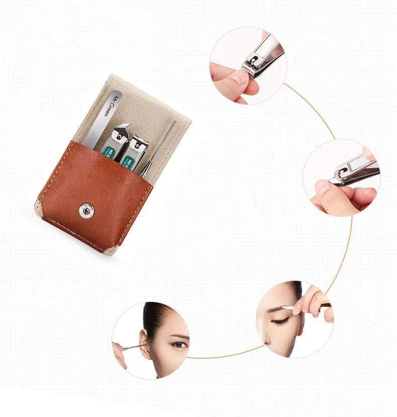Professionelle Edelstahl-Nagelknipser-Set zu Hause 4 in 1 Maniküre-Werkzeuge Pflege-Kit Kunst tragbare Nagelpflege