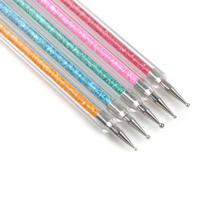 5 Teile/sätze Nail art Stift 2 In 1 Doppel Enden Punktierung Zeichnung Malerei UV Gel Liner Polnischen Pinsel Set Nagel kunst Punktierung Werkzeuge