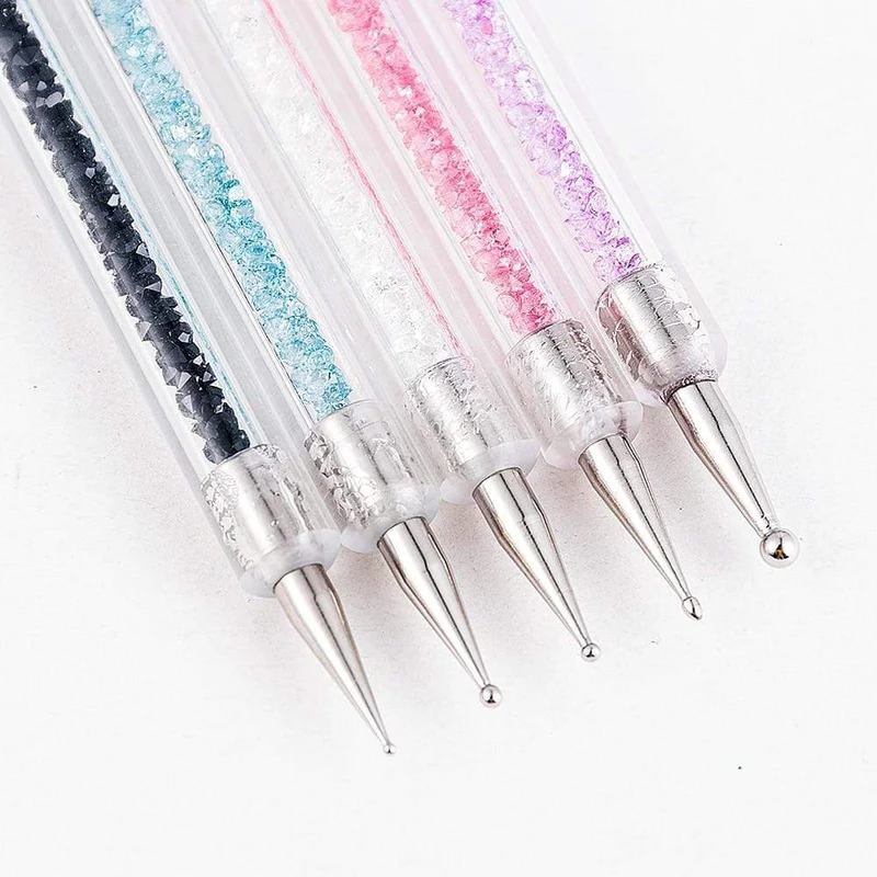 5 Teile/sätze Nail art Stift 2 In 1 Doppel Enden Punktierung Zeichnung Malerei UV Gel Liner Polnischen Pinsel Set Nagel kunst Punktierung Werkzeuge