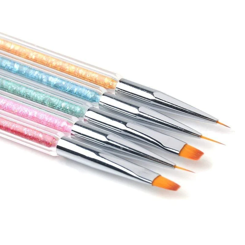 5 Teile/sätze Nail art Stift 2 In 1 Doppel Enden Punktierung Zeichnung Malerei UV Gel Liner Polnischen Pinsel Set Nagel kunst Punktierung Werkzeuge
