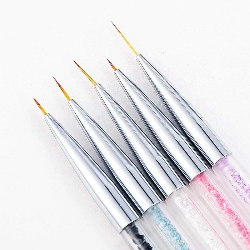 5 Teile/sätze Nail art Stift 2 In 1 Doppel Enden Punktierung Zeichnung Malerei UV Gel Liner Polnischen Pinsel Set Nagel kunst Punktierung Werkzeuge