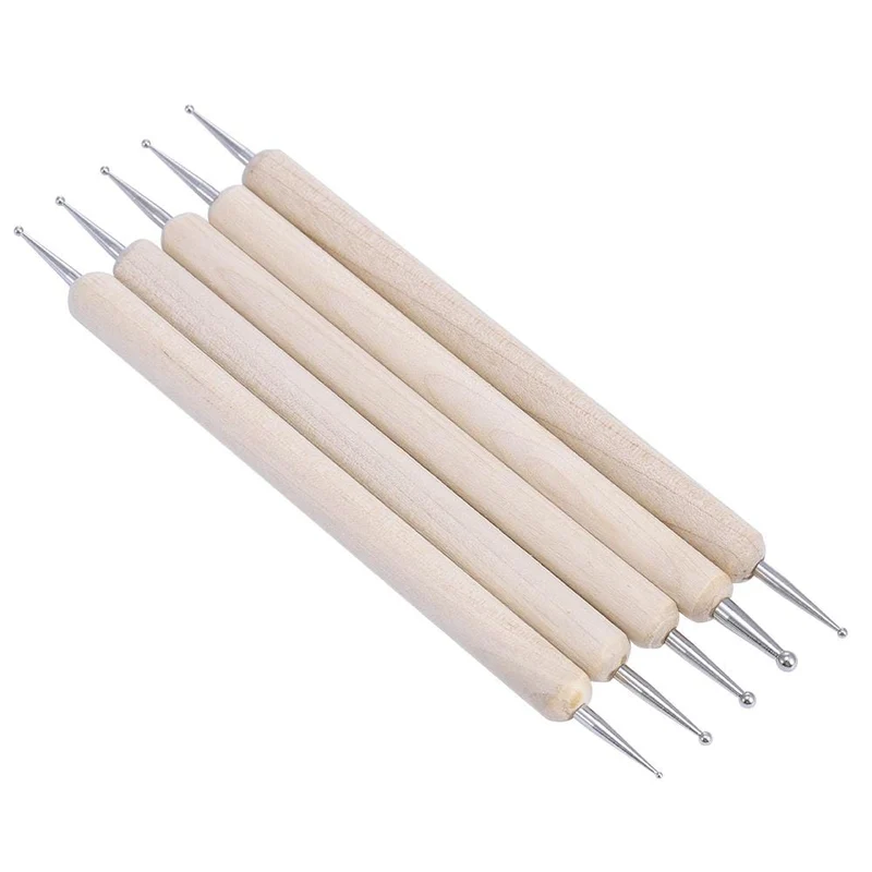 5 Teile/sätze Nail art Stift 2 In 1 Doppel Enden Punktierung Zeichnung Malerei UV Gel Liner Polnischen Pinsel Set Nagel kunst Punktierung Werkzeuge