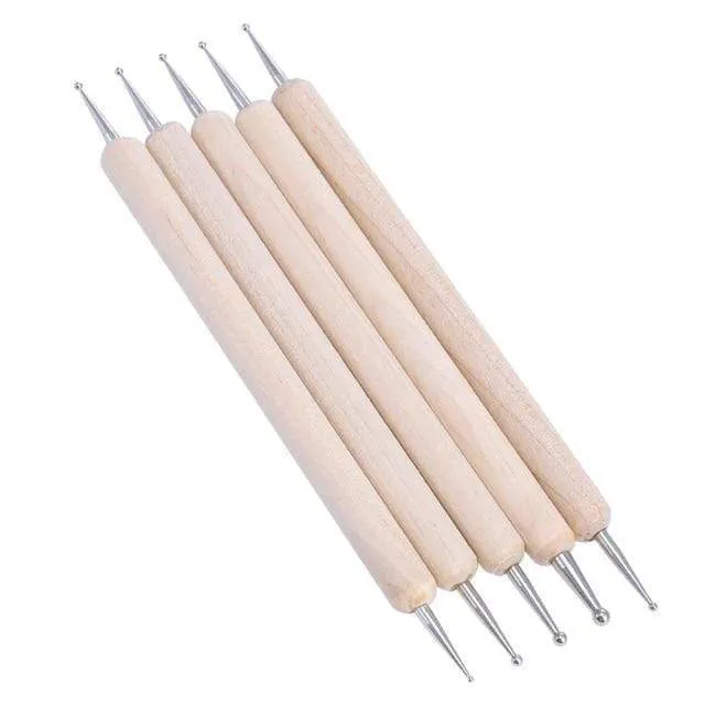 5 Teile/sätze Nail art Stift 2 In 1 Doppel Enden Punktierung Zeichnung Malerei UV Gel Liner Polnischen Pinsel Set Nagel kunst Punktierung Werkzeuge