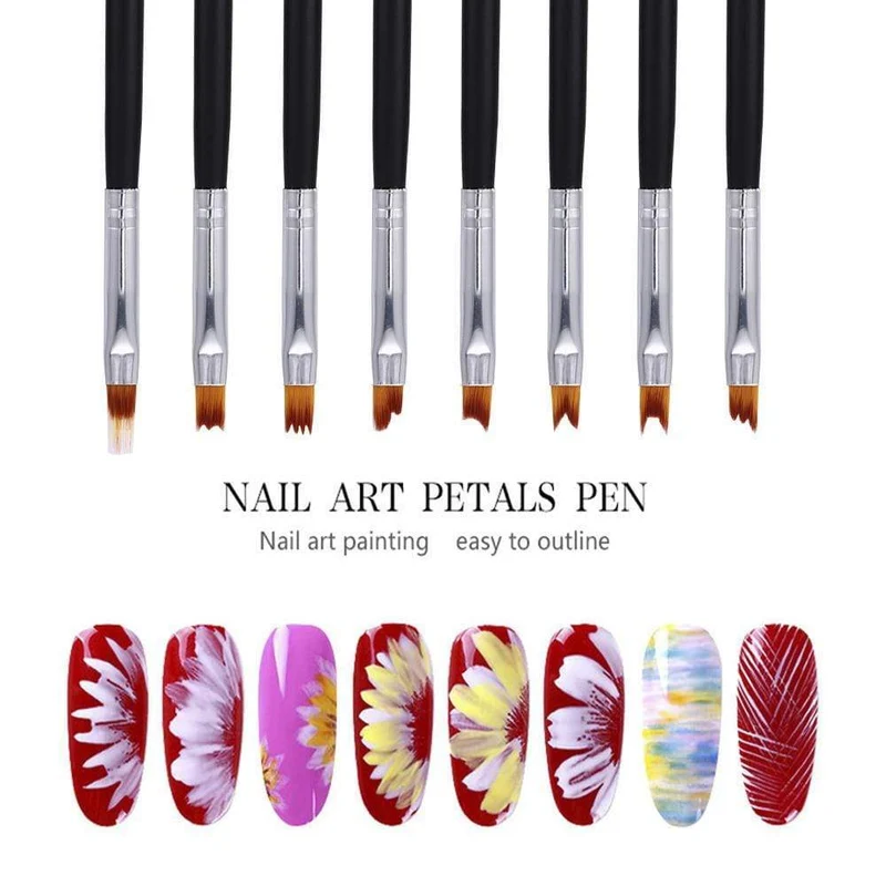 5 Teile/sätze Nail art Stift 2 In 1 Doppel Enden Punktierung Zeichnung Malerei UV Gel Liner Polnischen Pinsel Set Nagel kunst Punktierung Werkzeuge