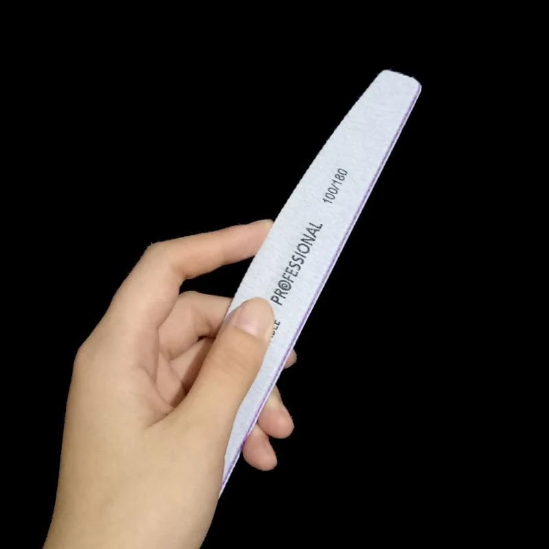 50Pcs 100/180 Nail art Schleifen Schleifpapier Nagel Waschbar Nagel Datei Semilune Banana Polieren Gebogene Professionelle Maniküre Werkzeuge Set