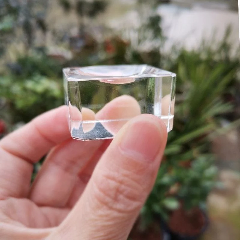 10 Stück transparentes Glas, quadratisches Grübchen, Kristallkugel, Display-Basis, Tischhalter, Ständer, Heimdekoration, Ornamente, Party-Geschenk, Briefbeschwerer