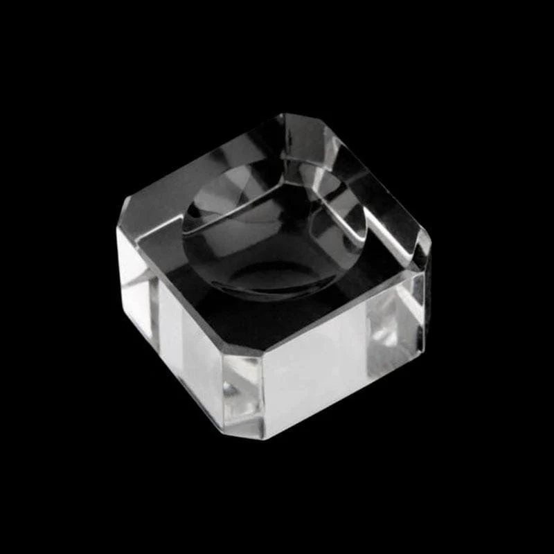 10 Stück transparentes Glas, quadratisches Grübchen, Kristallkugel, Display-Basis, Tischhalter, Ständer, Heimdekoration, Ornamente, Party-Geschenk, Briefbeschwerer