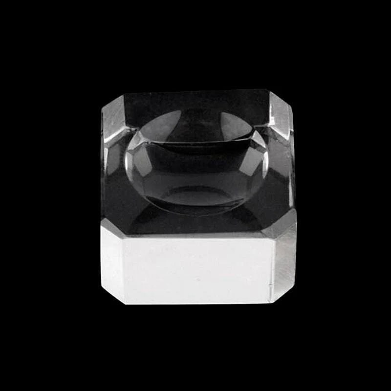 10 Stück transparentes Glas, quadratisches Grübchen, Kristallkugel, Display-Basis, Tischhalter, Ständer, Heimdekoration, Ornamente, Party-Geschenk, Briefbeschwerer