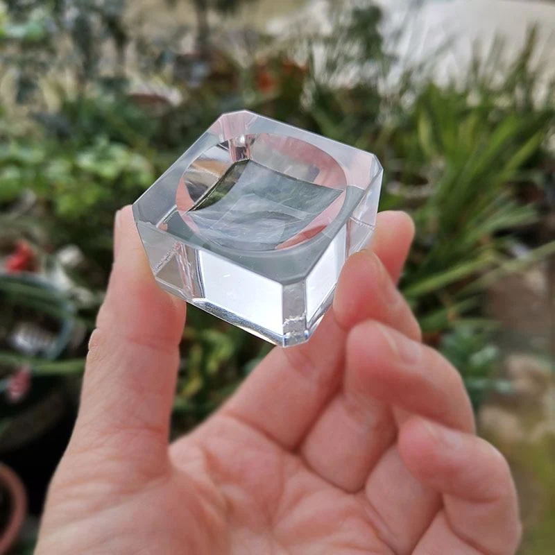 10 Stück transparentes Glas, quadratisches Grübchen, Kristallkugel, Display-Basis, Tischhalter, Ständer, Heimdekoration, Ornamente, Party-Geschenk, Briefbeschwerer