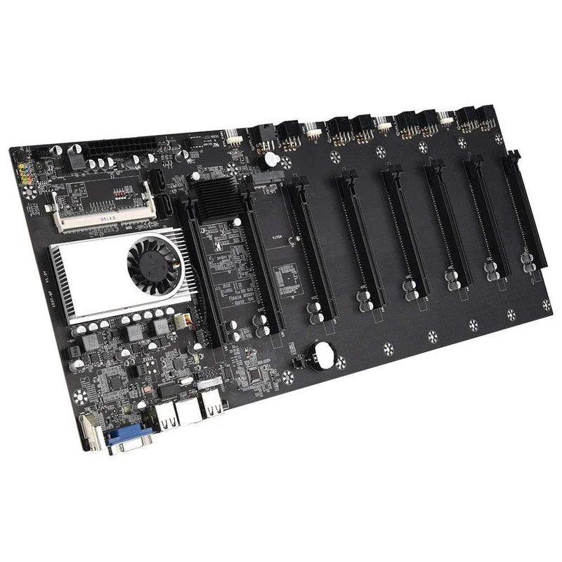 Riserless-Mining-Motherboard mit 8 GPU, Bitcoin, Krypto, Etherum-Mining, unterstützt 1066/1333/1600 MHz